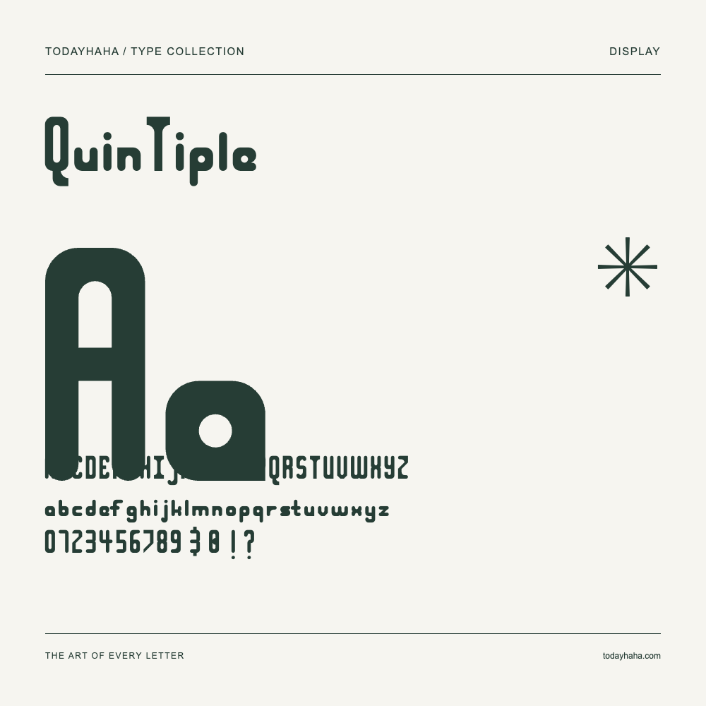 QuinTiple — Muestra de mayúsculas, minúsculas y números