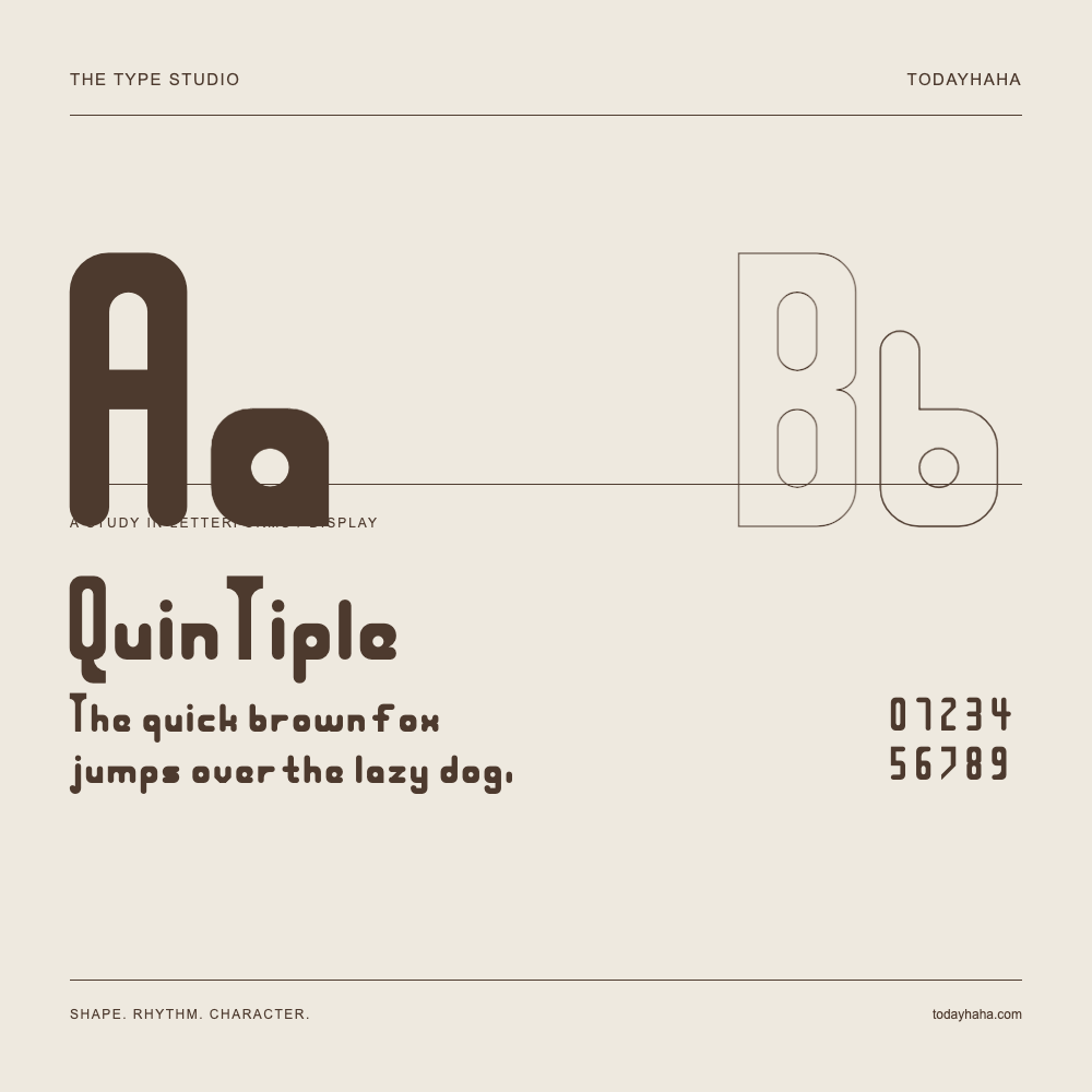 QuinTiple — Estudio de letras con una frase y números
