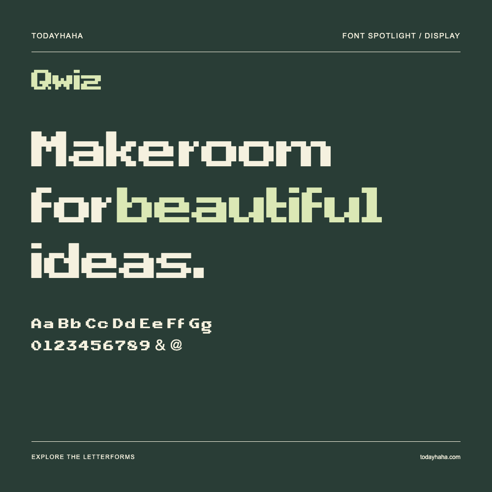 Qwiz — Typografieposter mit Beispieltext