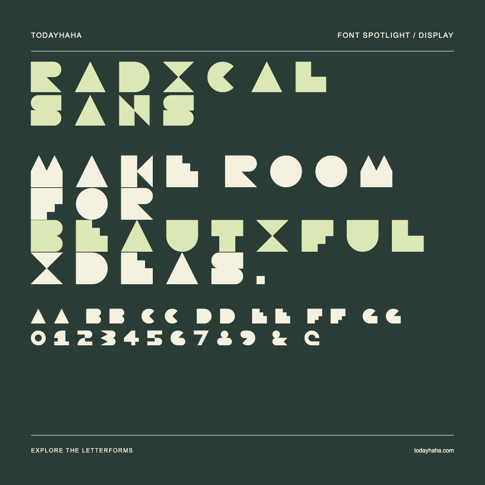 Radical Sans — Typografieposter mit Beispieltext