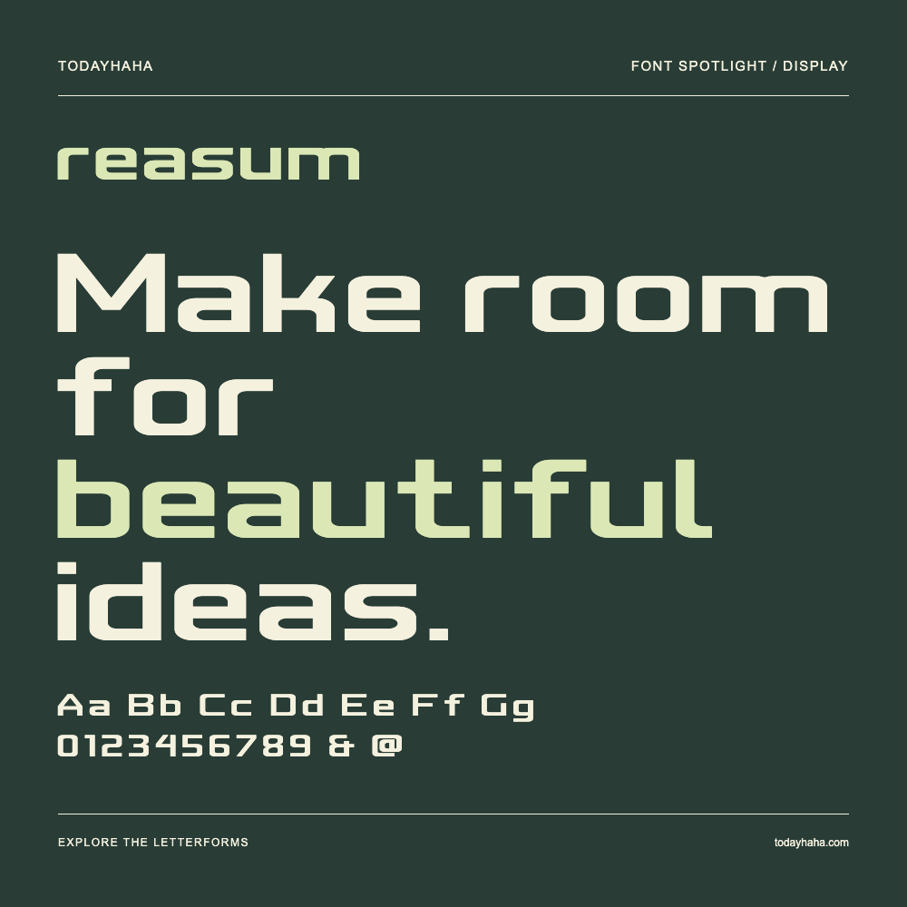 reasum — Póster tipográfico con texto de muestra