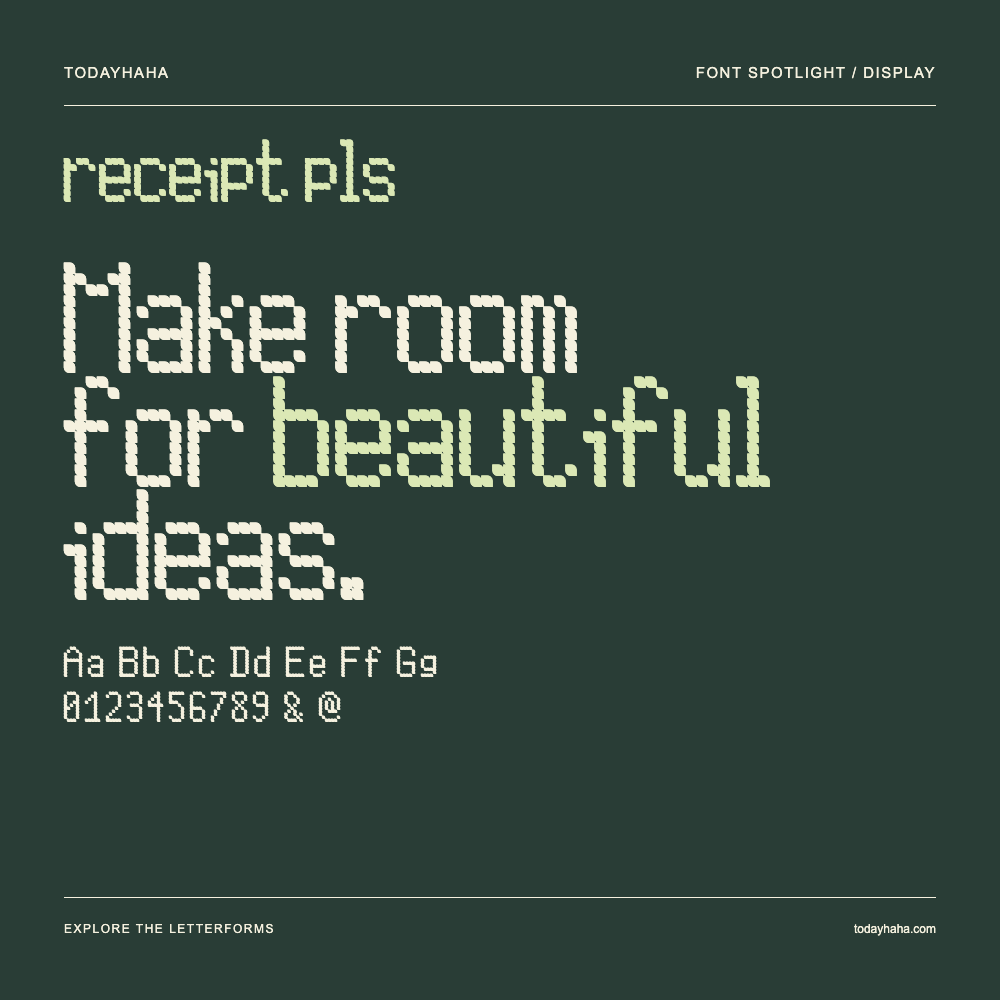 receipt pls — Typografieposter mit Beispieltext
