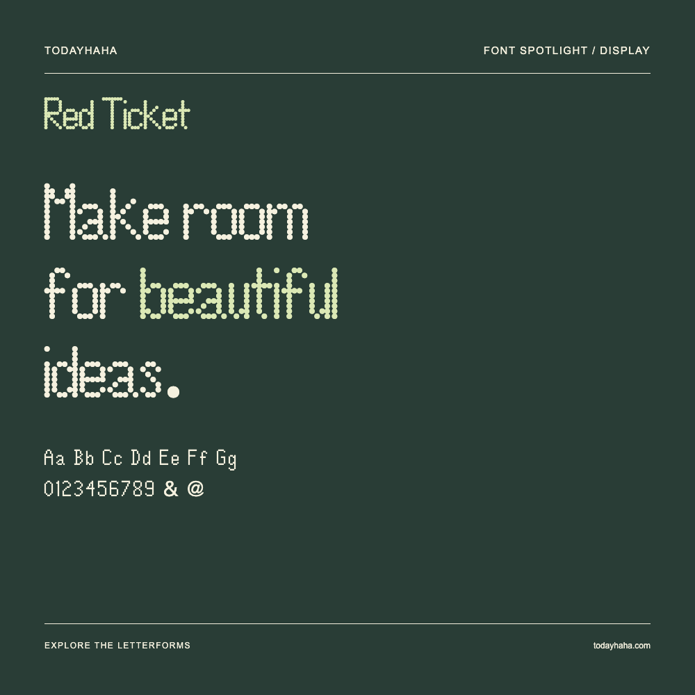 Red Ticket — Typography poster with sample text