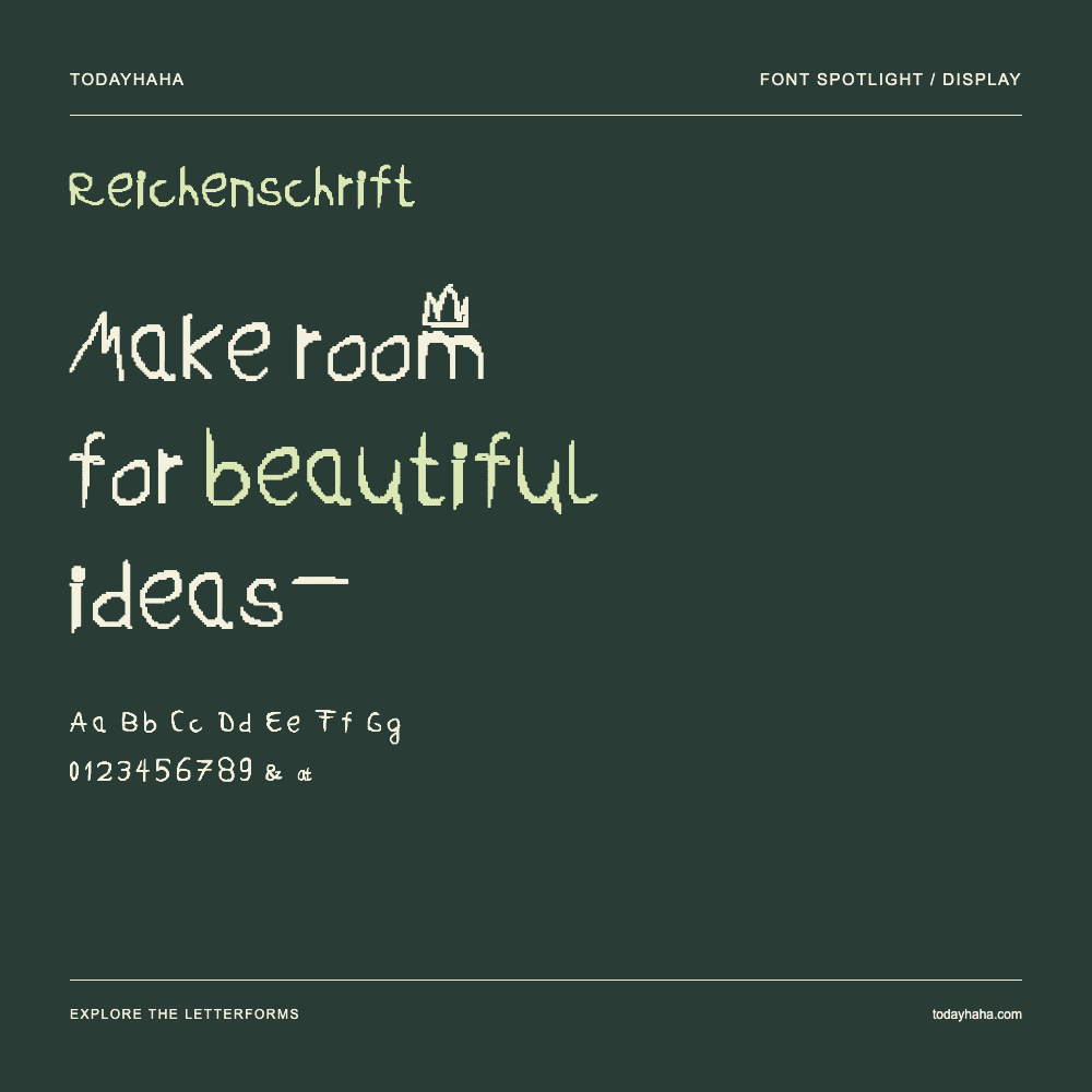 Reichenschrift — 字体排版海报：示例文字