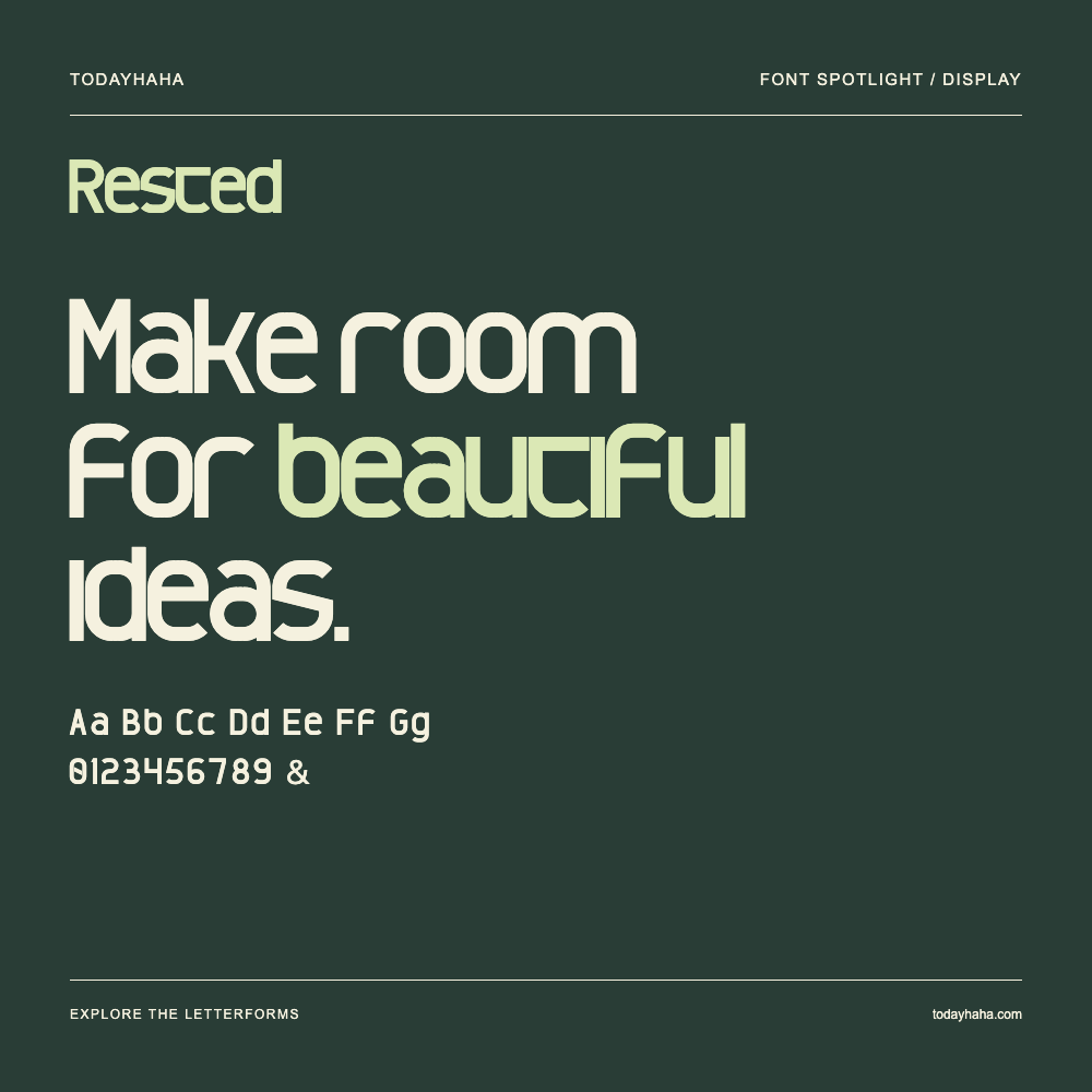 Rested — Typografieposter mit Beispieltext