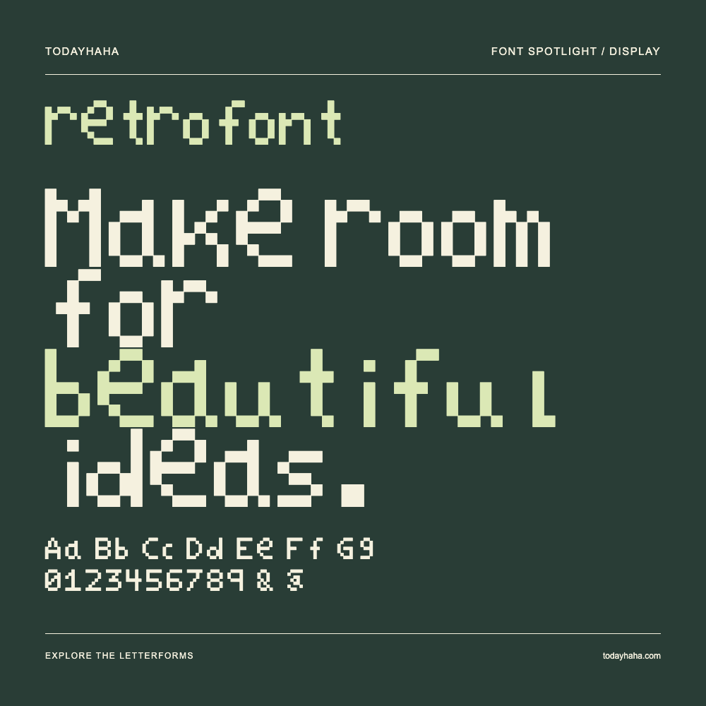 retrofont — Affiche typographique avec exemple de texte