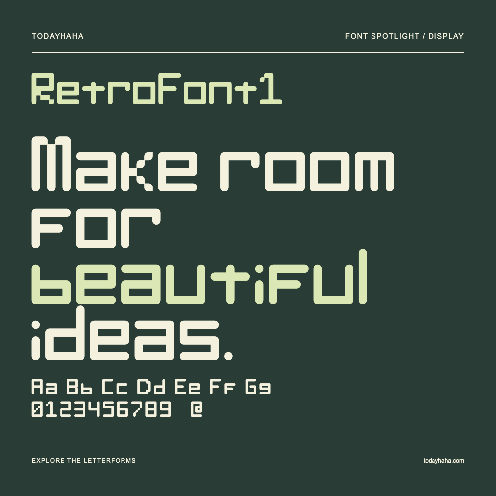 RetroFont1 — Póster tipográfico con texto de muestra