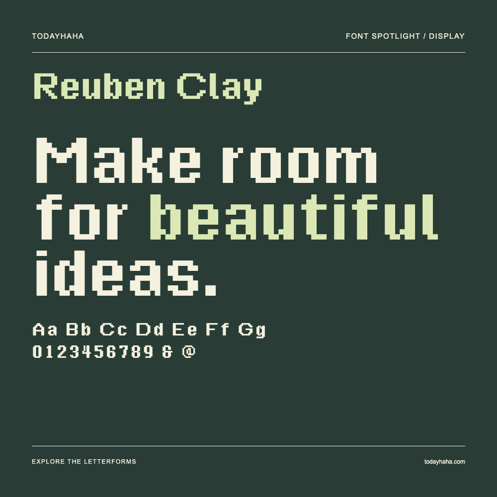 Reuben Clay — Typography poster with sample text