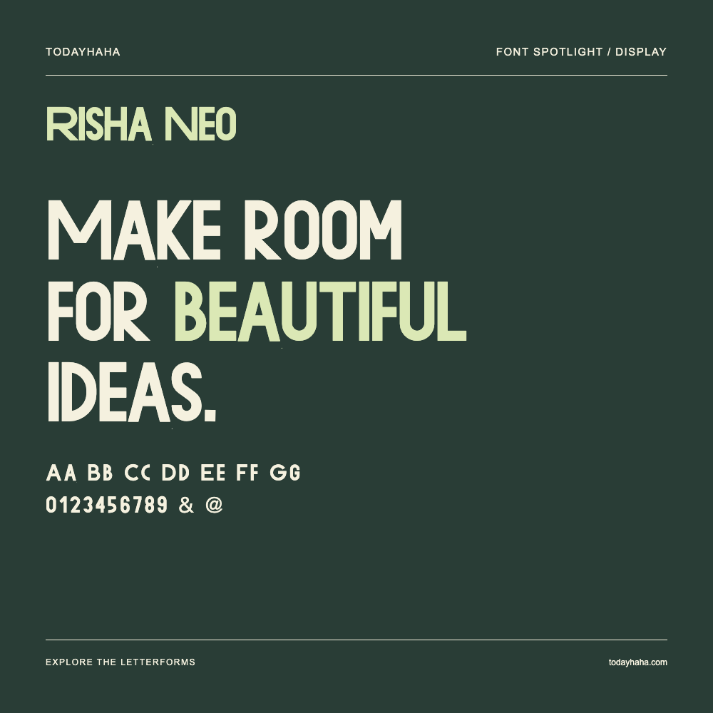 Risha Neo — Typography poster with sample text