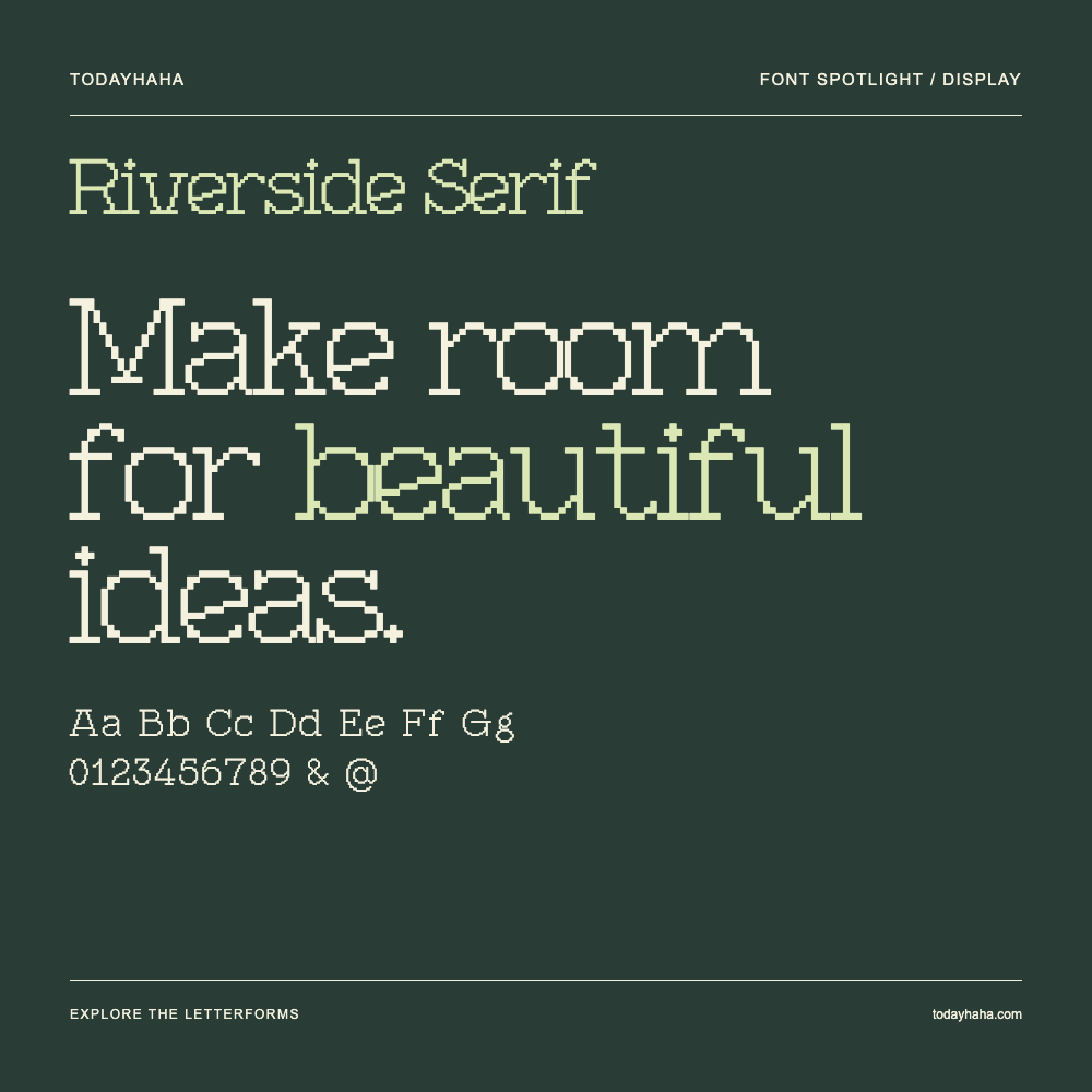 Riverside Serif — 字体排版海报：示例文字