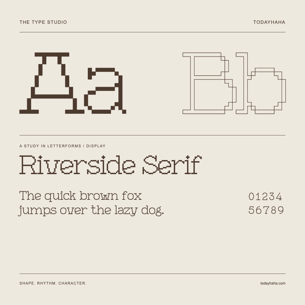 Riverside Serif — 字形展示：示例句子与数字
