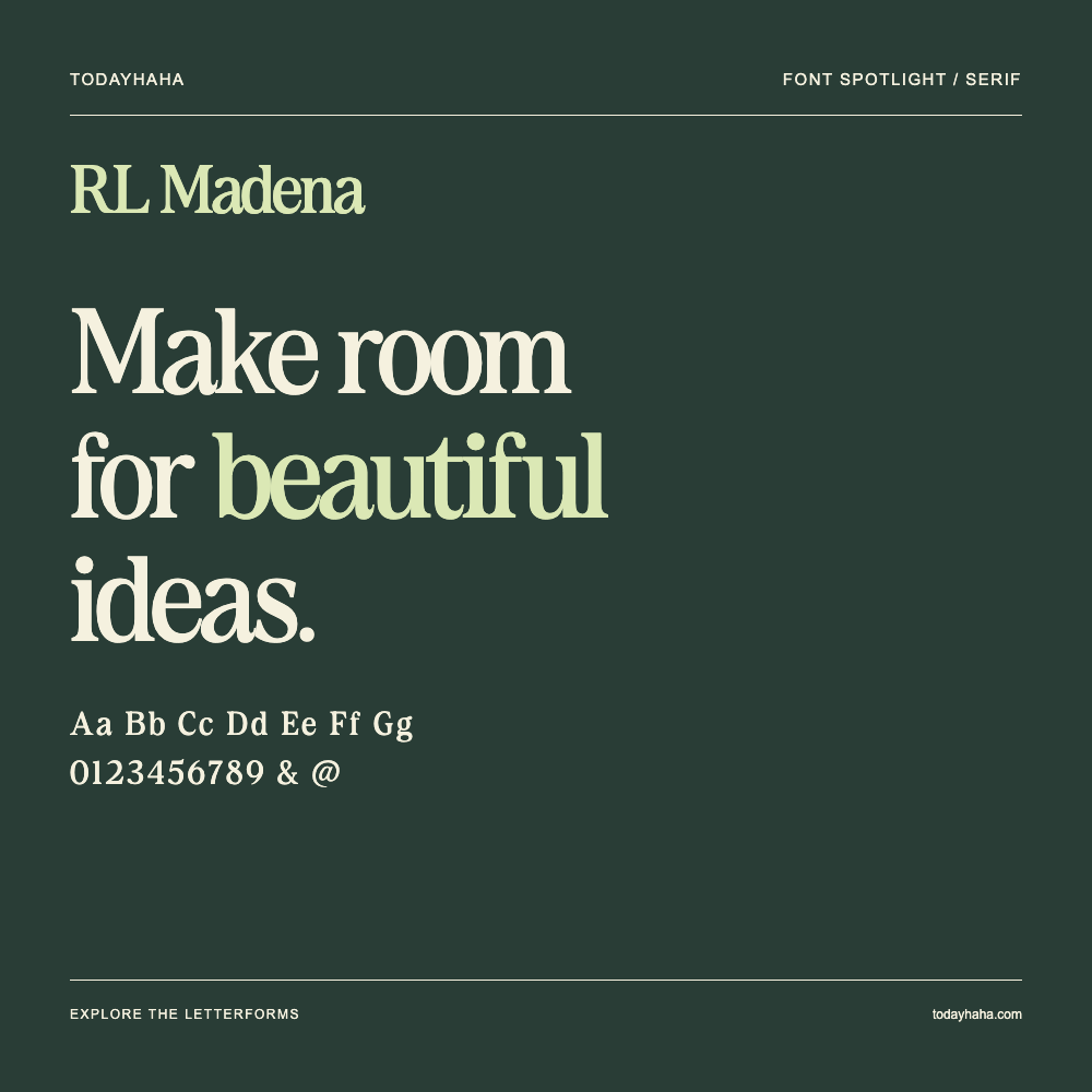 RL Madena — Typography poster with sample text