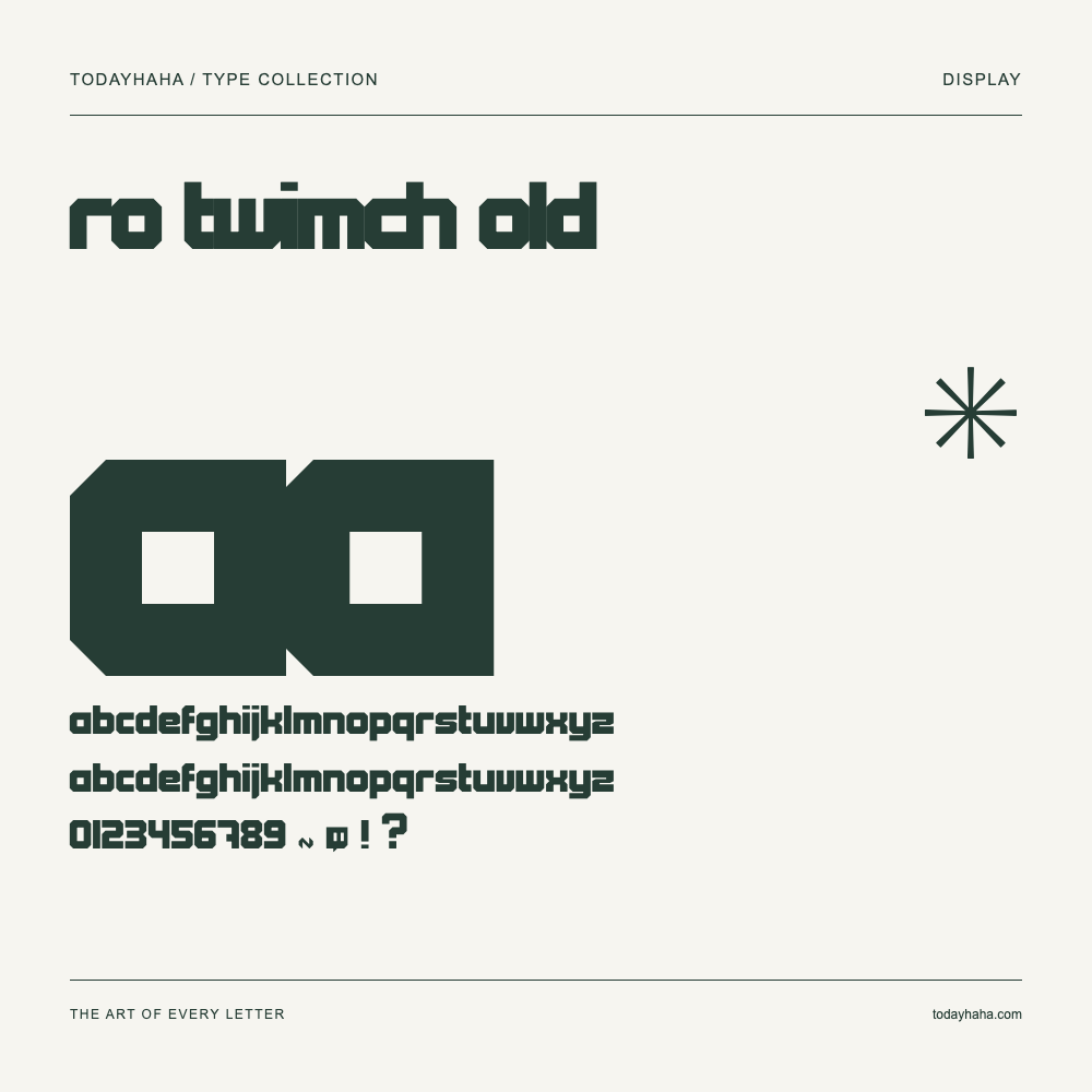 RO Twimch Old — Font specimen with uppercase and lowercase letters and numbers