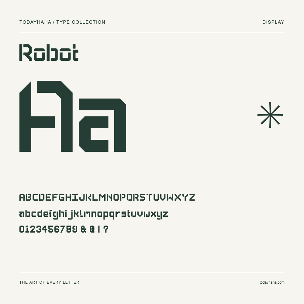 Robot — Campione con lettere maiuscole, minuscole e numeri