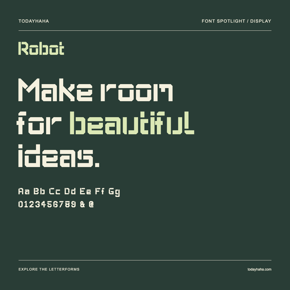 Robot — Poster tipografico con testo di esempio