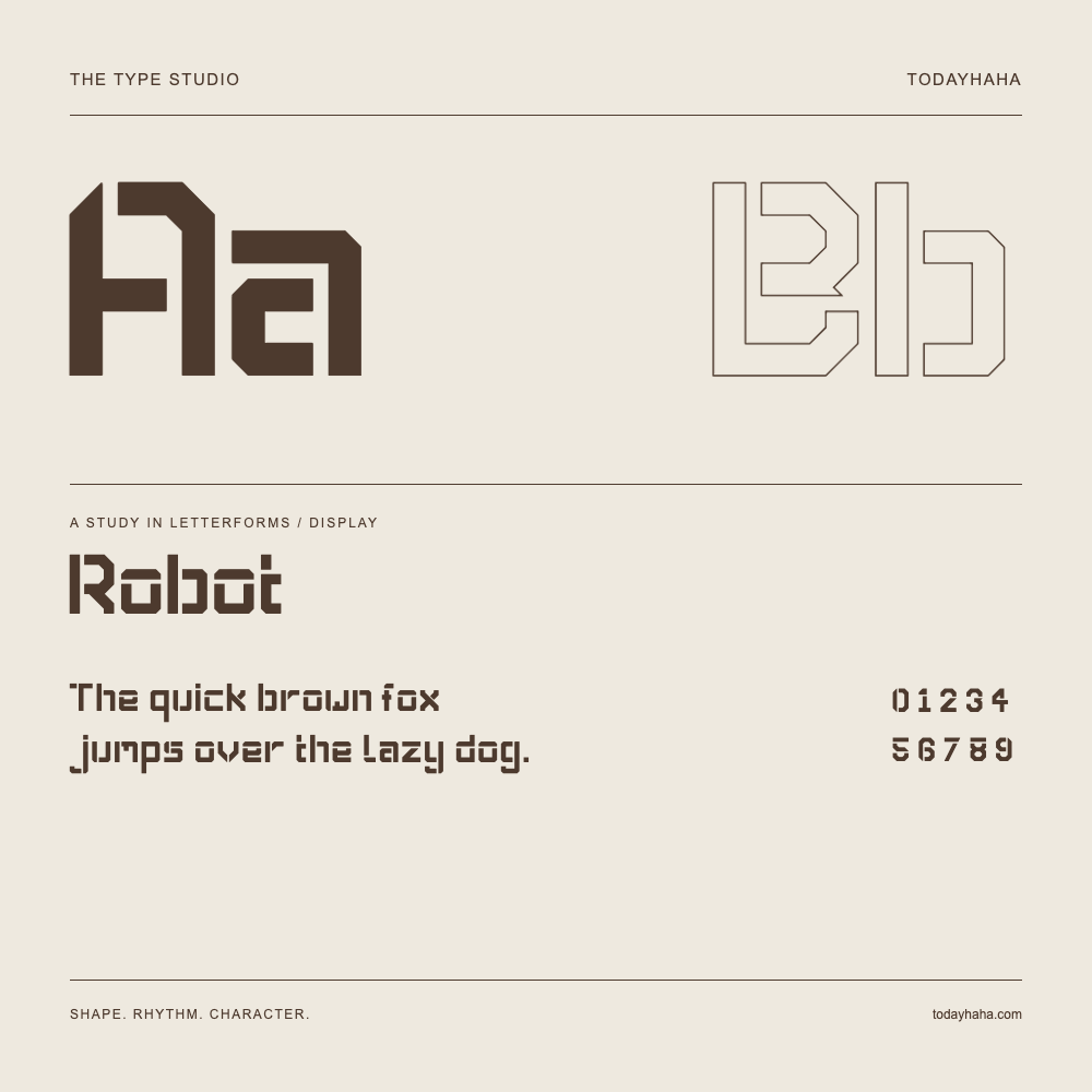 Robot — Studio delle lettere con frase e numeri