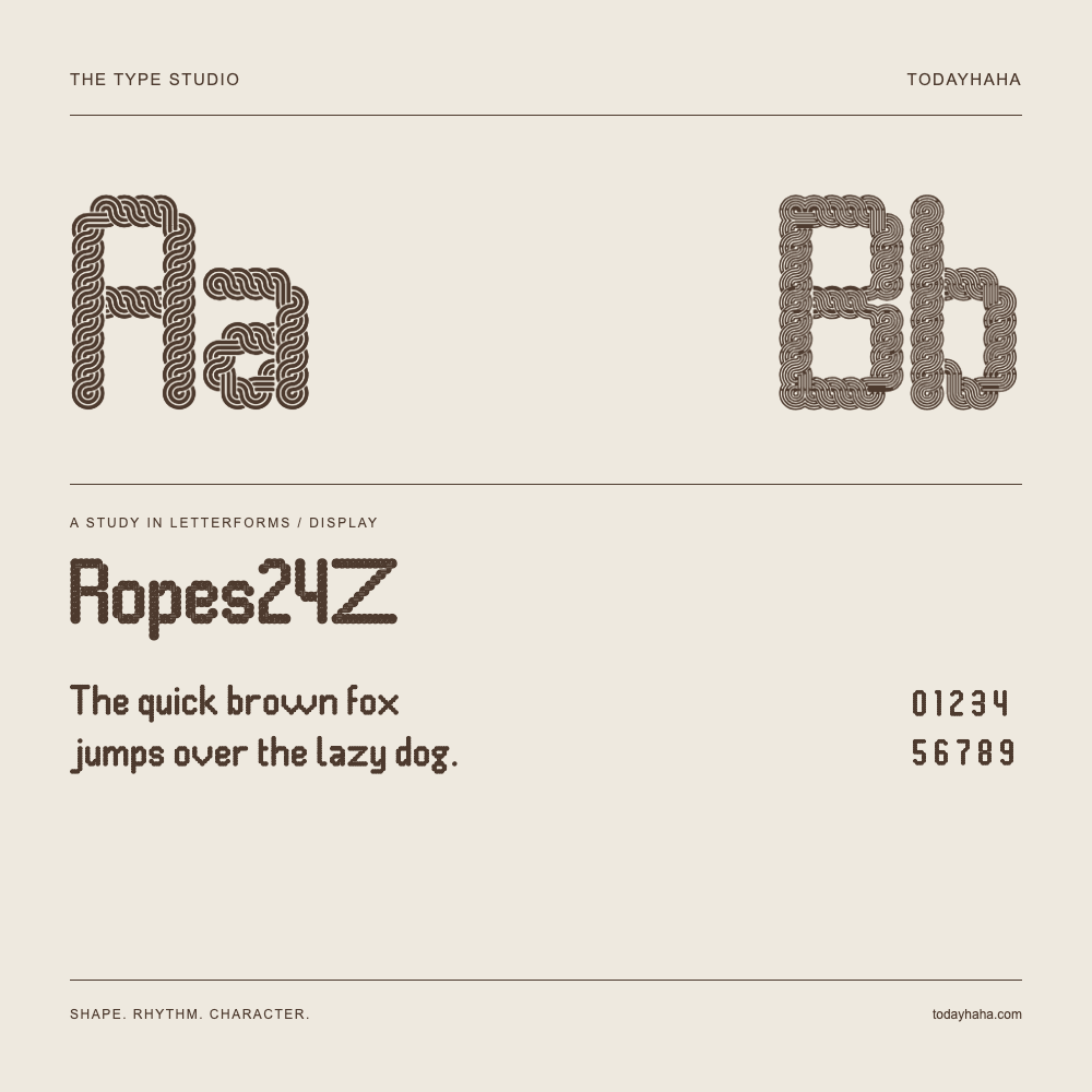 Ropes24Z — 字形展示：示例句子与数字