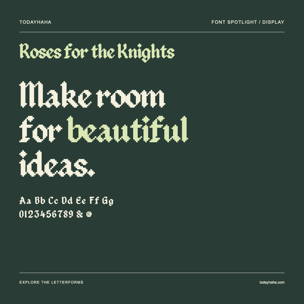 Roses for the Knights — 字体排版海报：示例文字