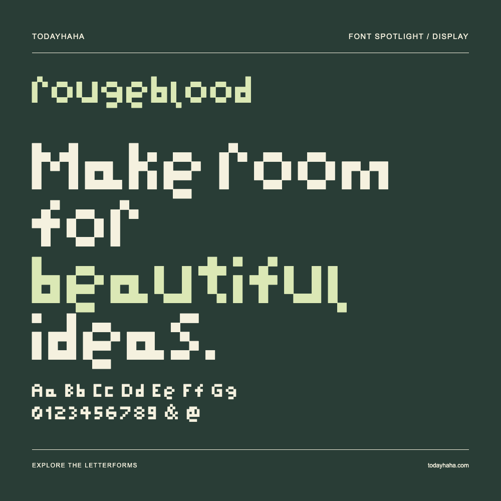 rougeblood — Typografieposter mit Beispieltext