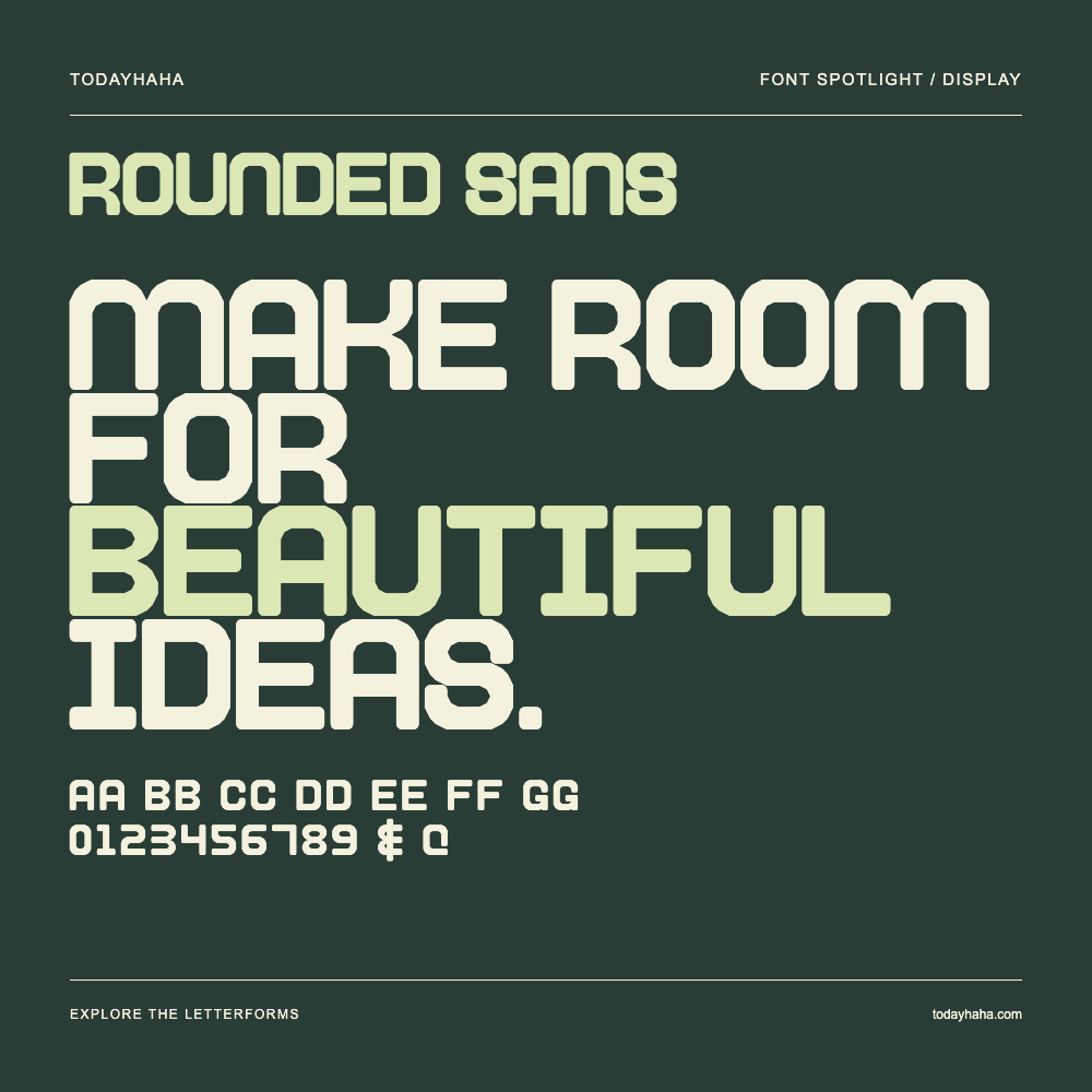 Rounded Sans — Typografieposter mit Beispieltext