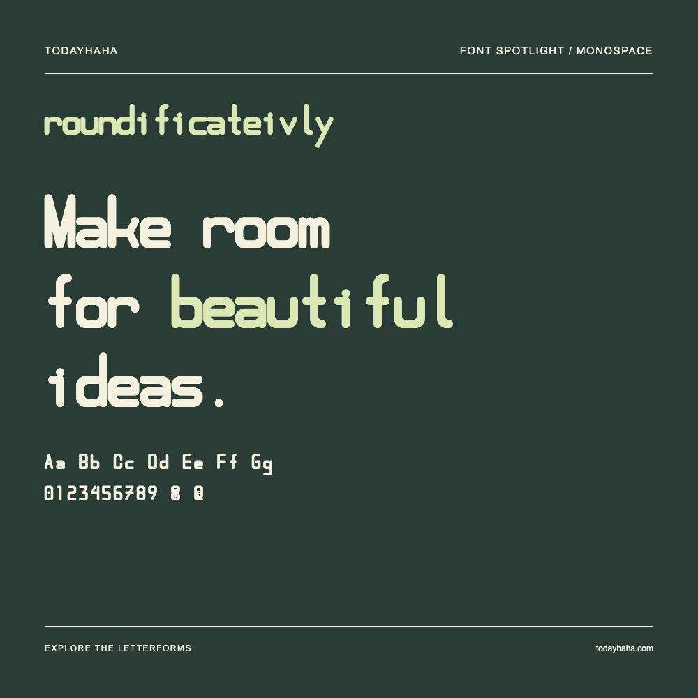 roundificateivly — Póster tipográfico con texto de muestra