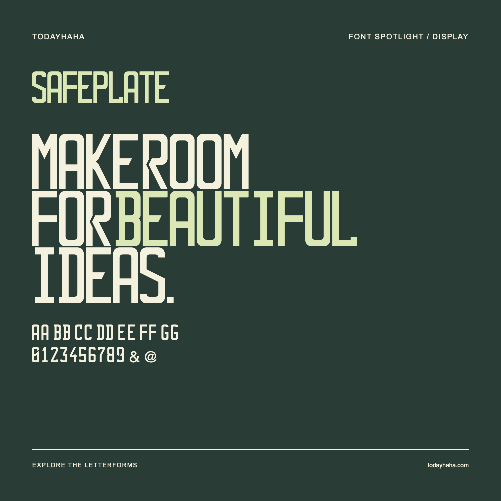 Safeplate — Typografieposter mit Beispieltext