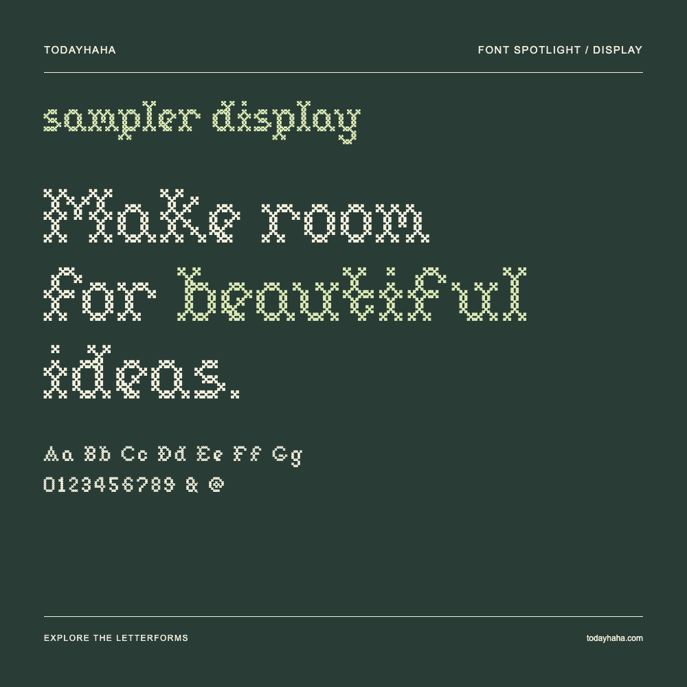 sampler display — Typografieposter mit Beispieltext