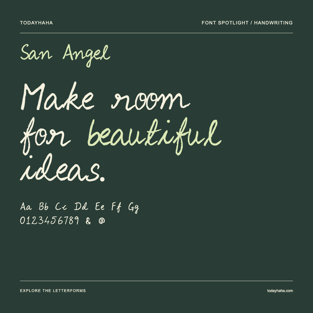 San Angel — 字体排版海报：示例文字