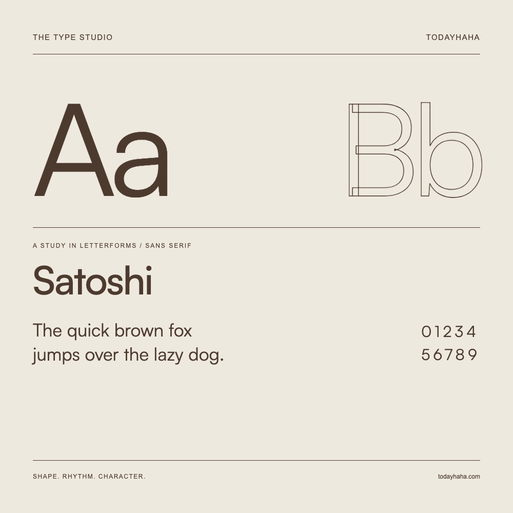 Satoshi — Étude des lettres avec une phrase et des chiffres