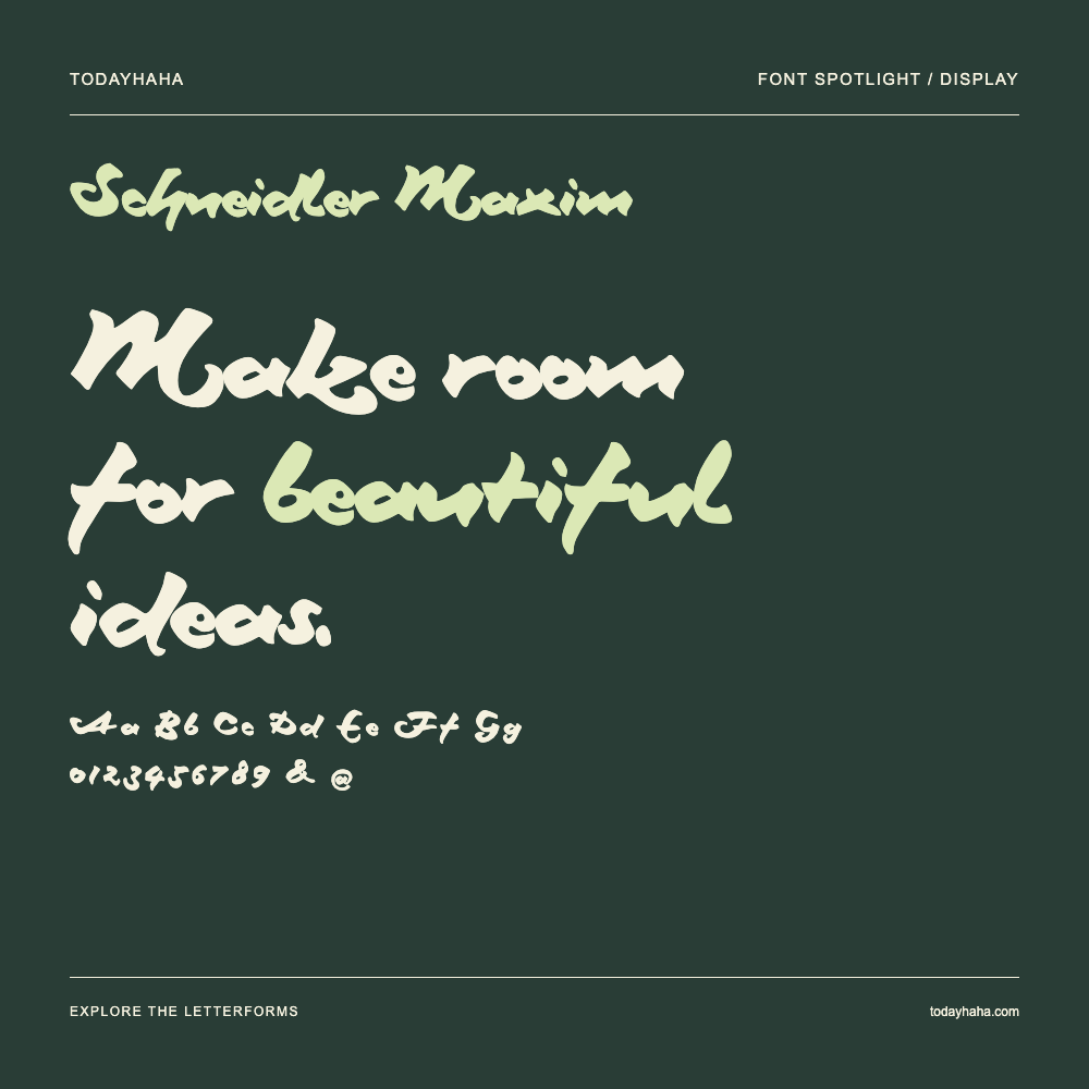 Schneidler Maxim — Typography poster with sample text