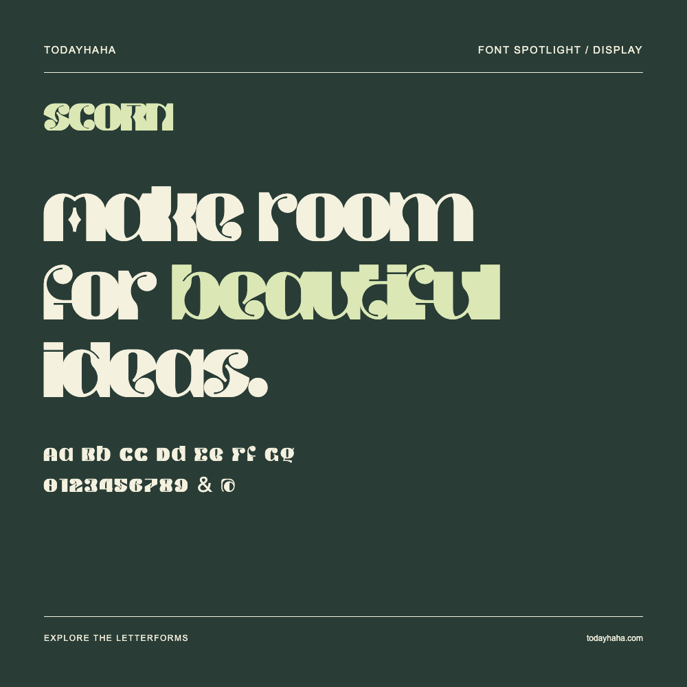 SCORN — Poster tipografico con testo di esempio
