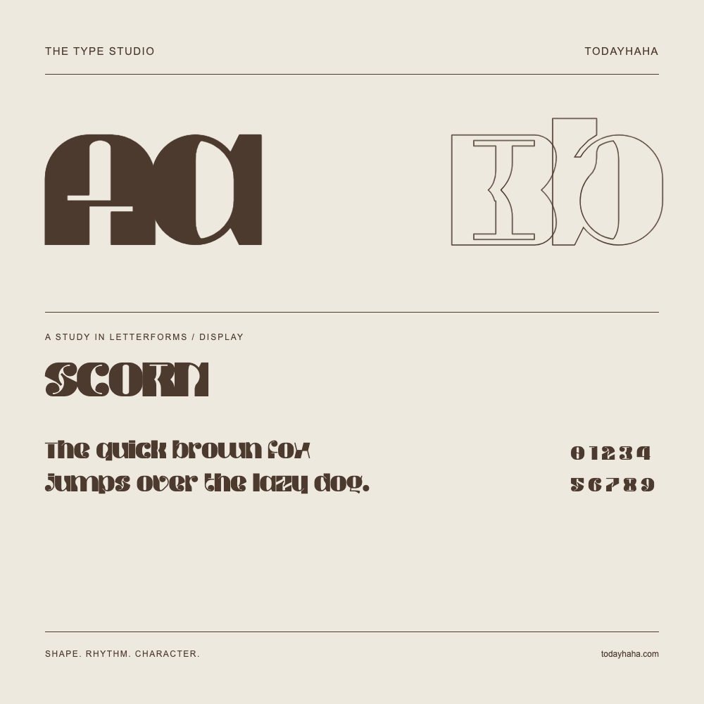 SCORN — Studio delle lettere con frase e numeri