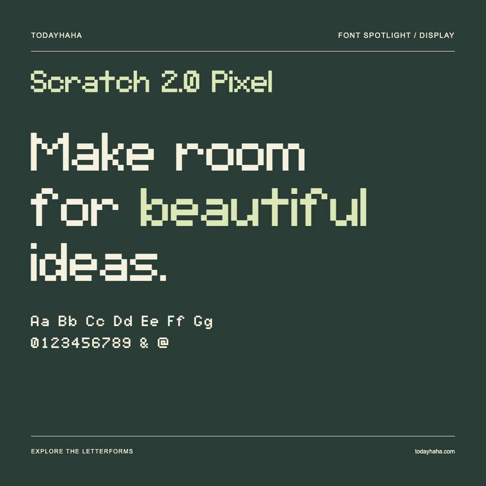 Scratch 2.0 Pixel — Typography poster with sample text