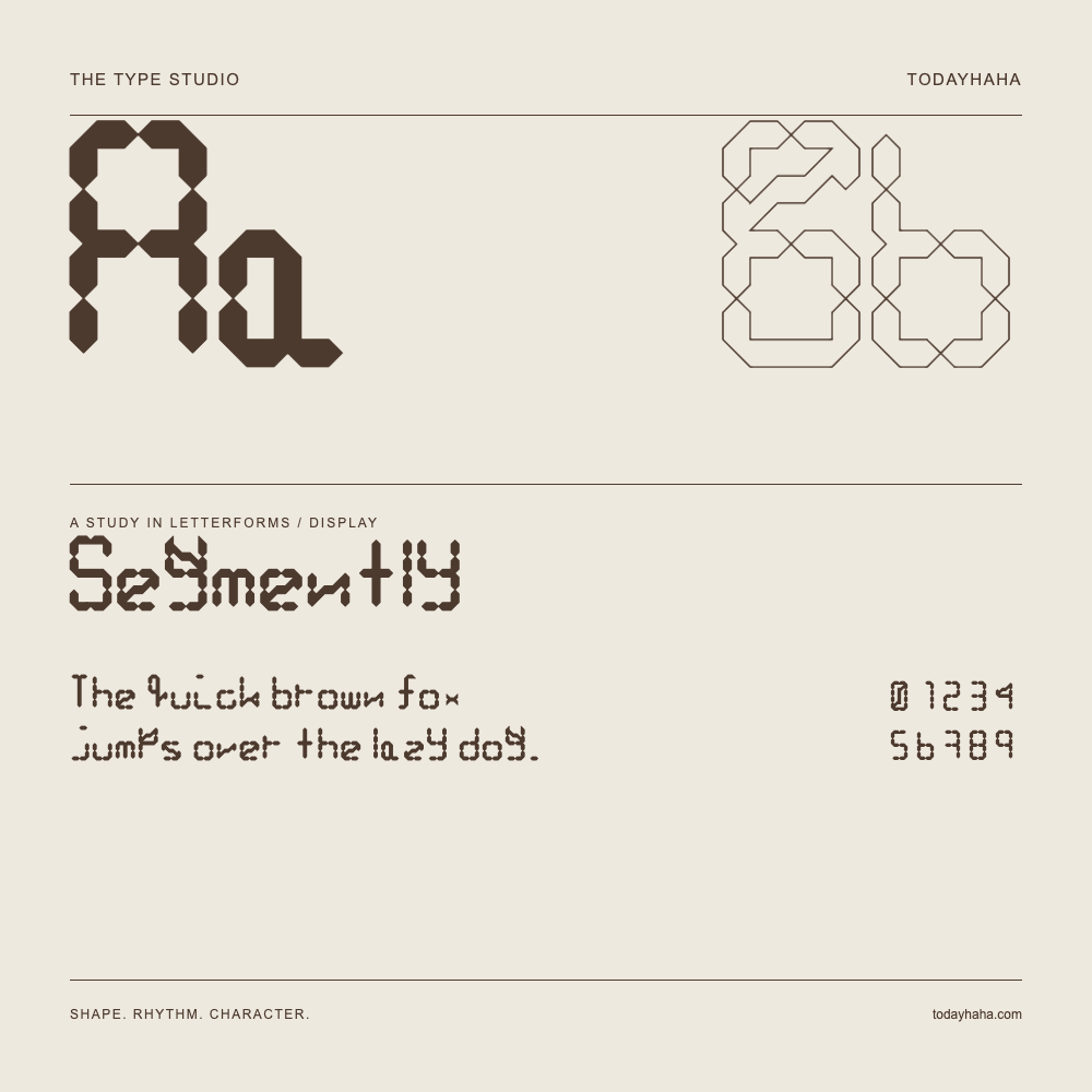 Segmently — 字形展示：示例句子与数字