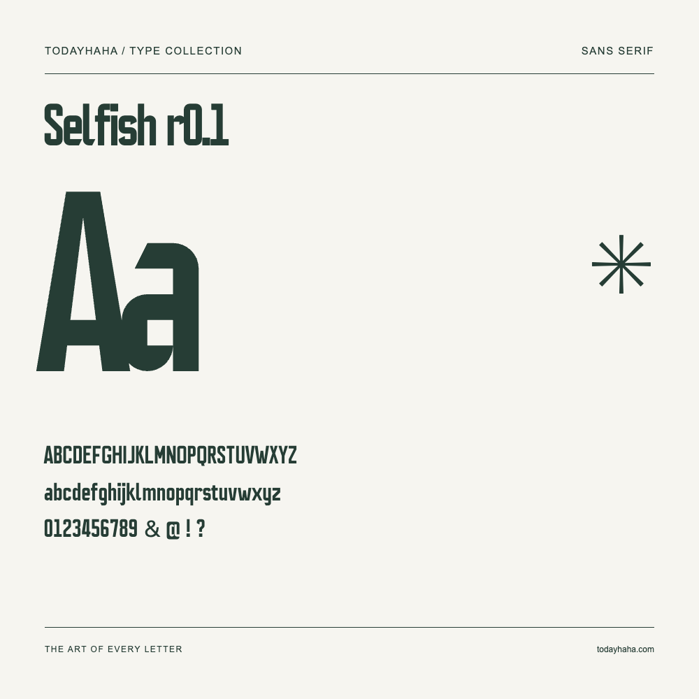 Selfish r0.1 — Campione con lettere maiuscole, minuscole e numeri
