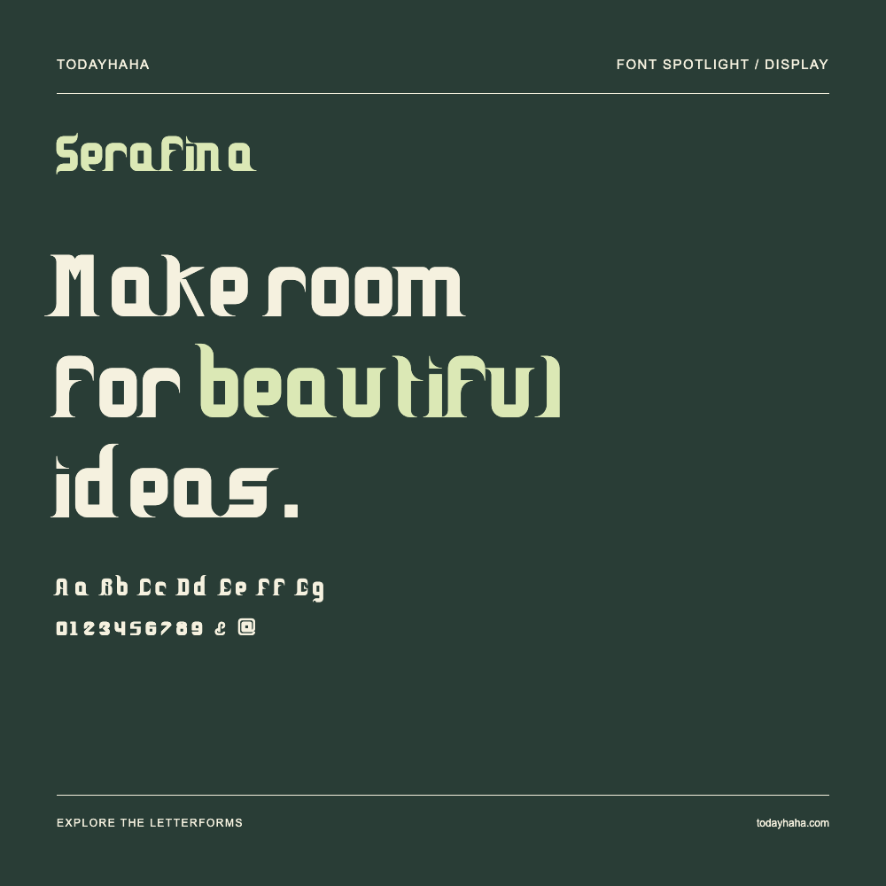 Serafina — Poster tipografico con testo di esempio