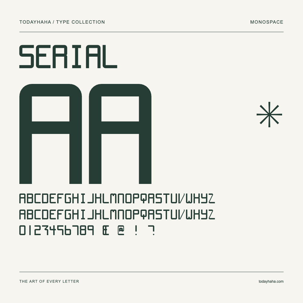 Serial — Muestra de mayúsculas, minúsculas y números