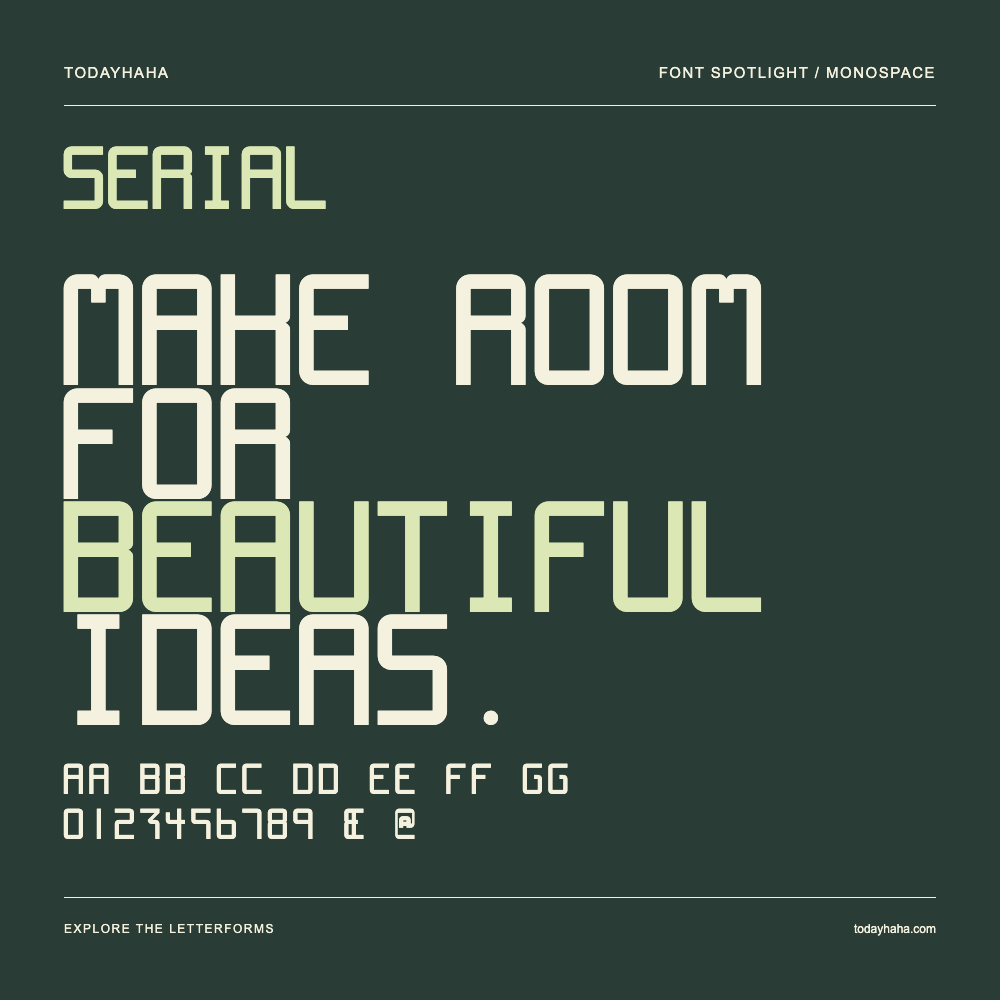 Serial — Póster tipográfico con texto de muestra