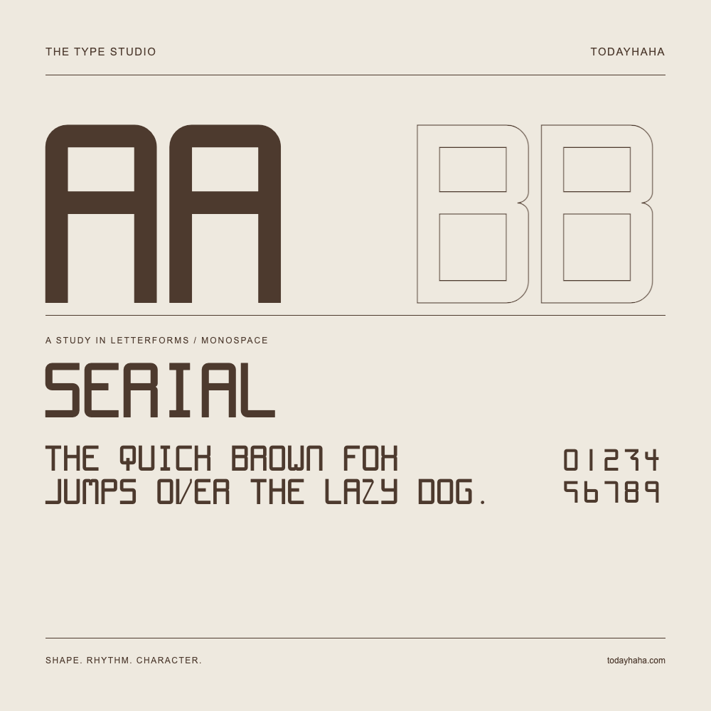Serial — Estudio de letras con una frase y números