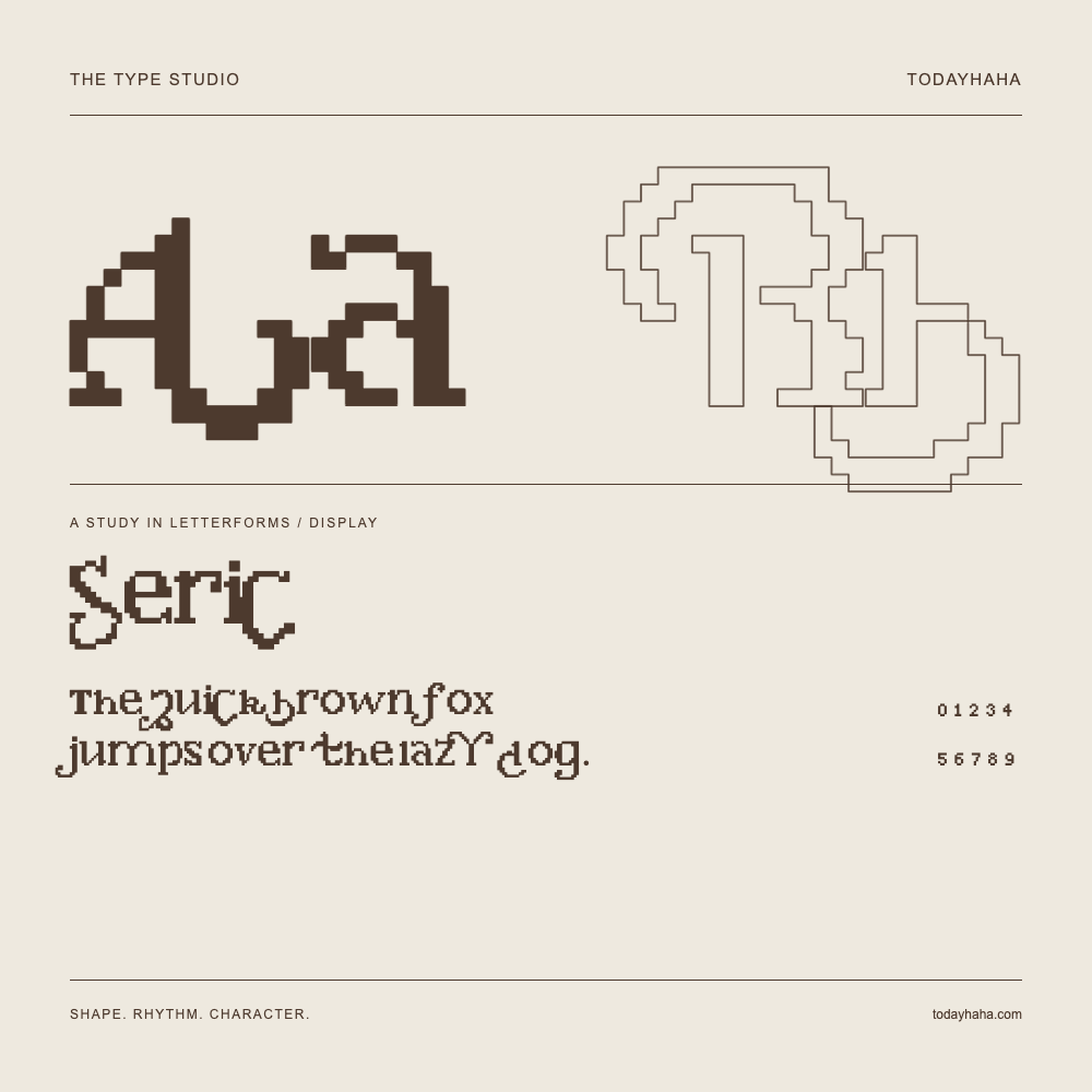 Seric — Estudo de letras com frase e números