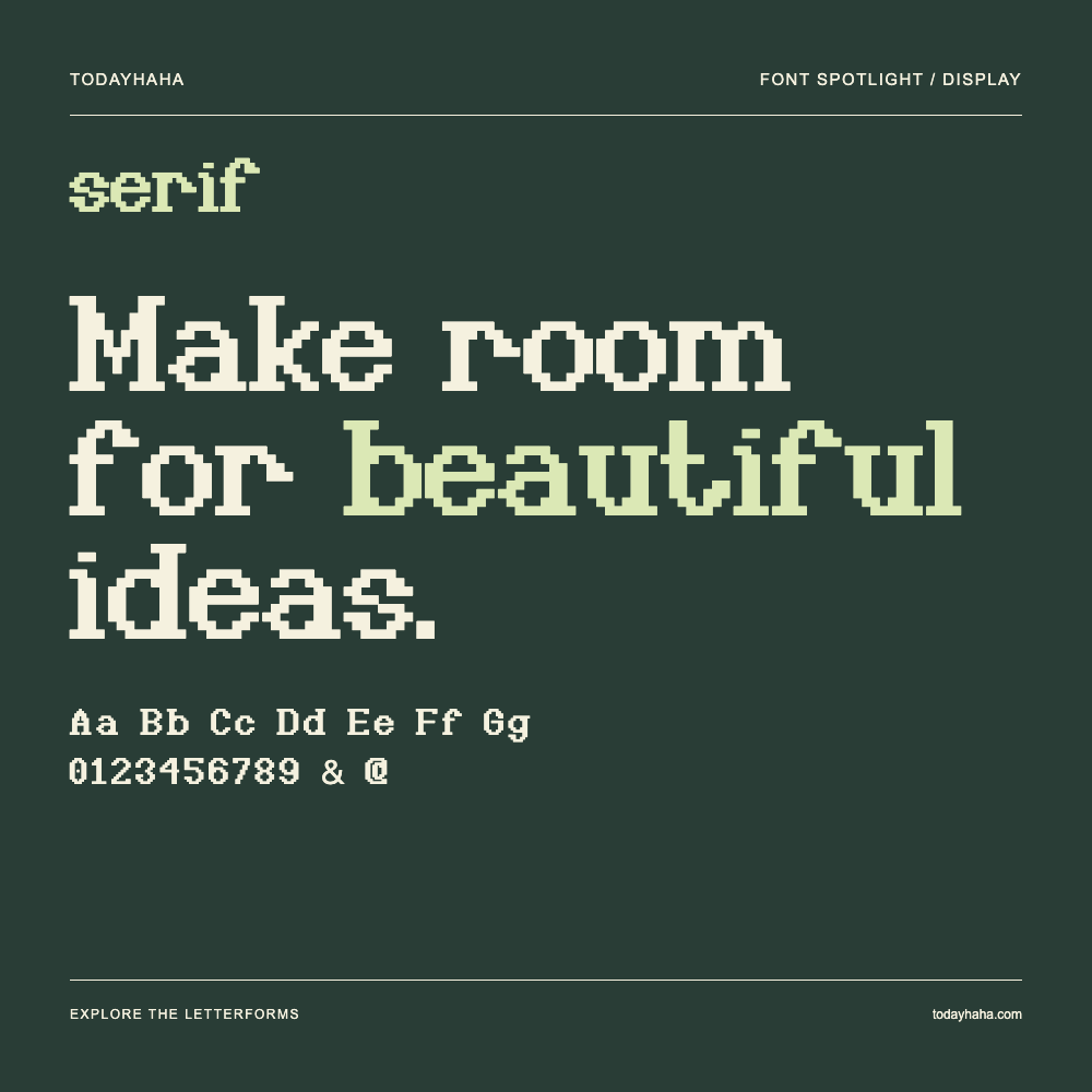 serif — Affiche typographique avec exemple de texte