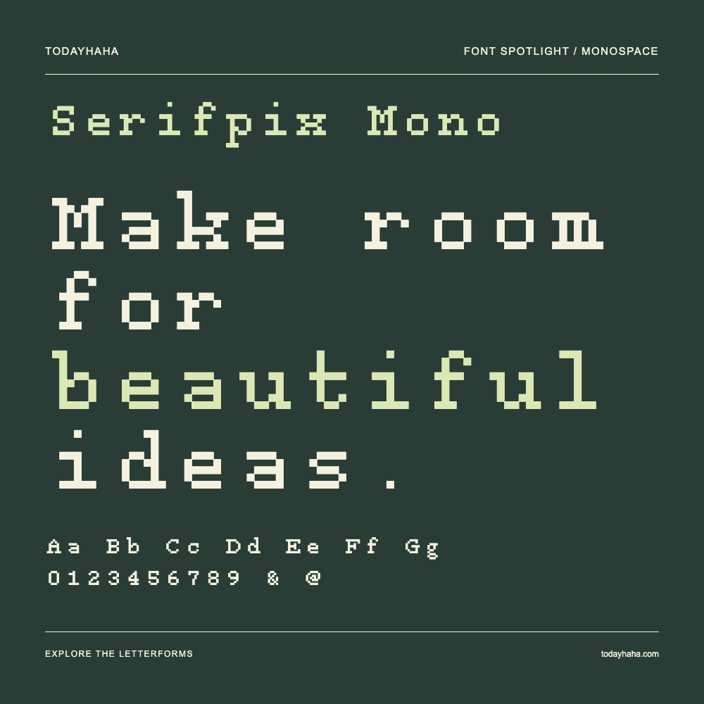 Serifpix Mono — Typografieposter mit Beispieltext