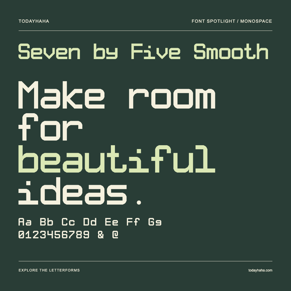 Seven by Five Smooth — Poster tipografico con testo di esempio