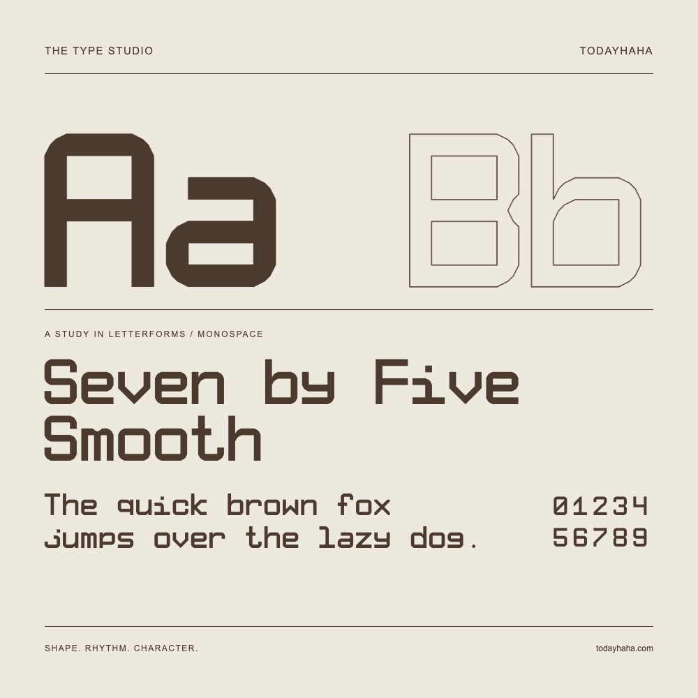 Seven by Five Smooth — Studio delle lettere con frase e numeri