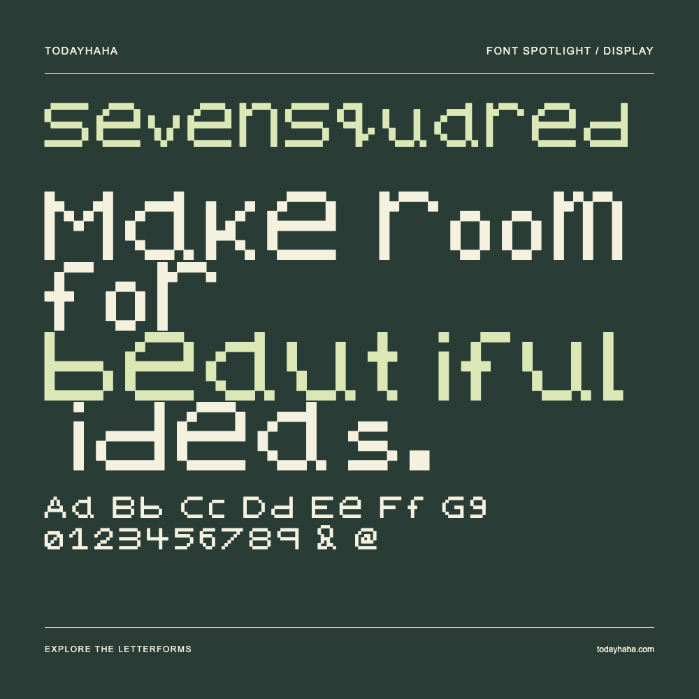 SevenSquared — Typography poster with sample text
