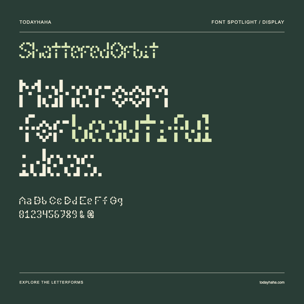 Shattered Orbit — Poster tipografico con testo di esempio