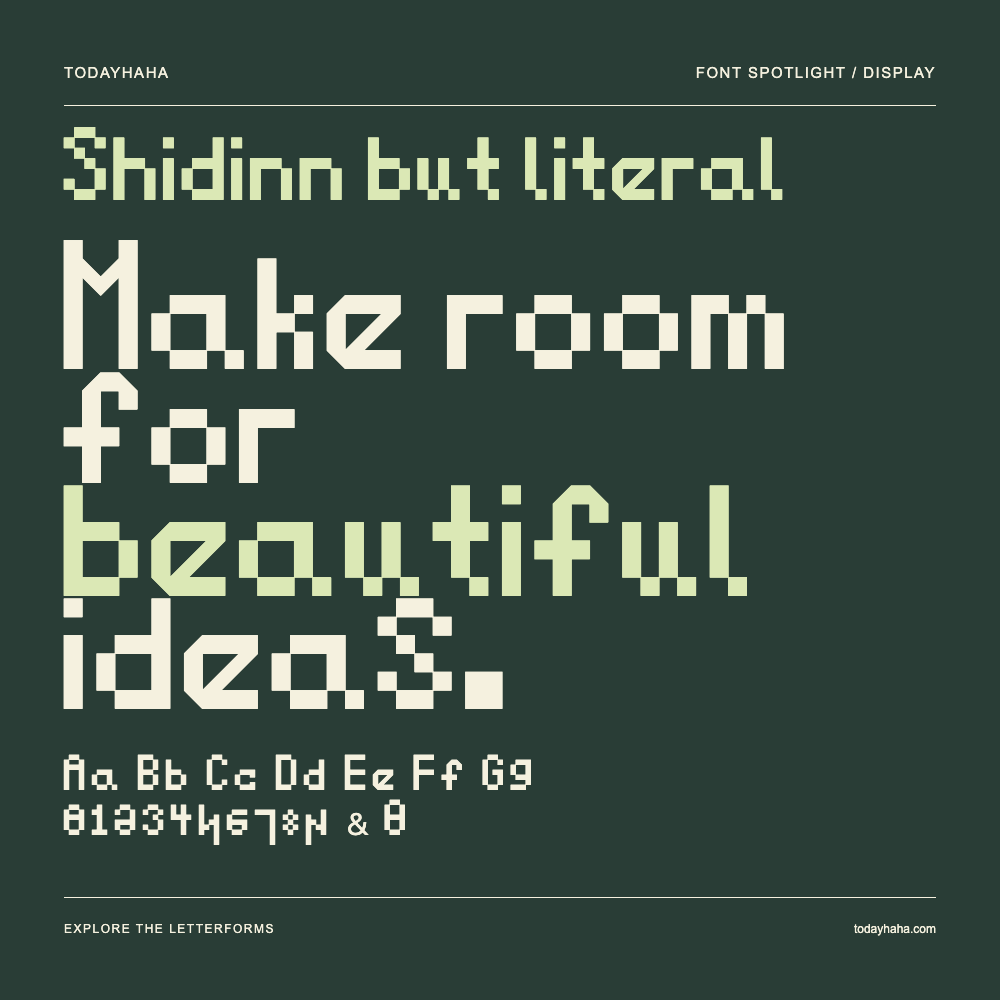Shidinn but literal — 字体排版海报：示例文字