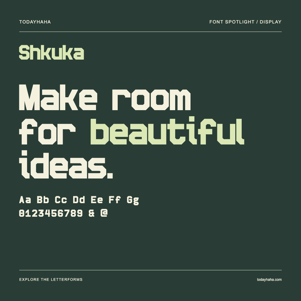 Shkuka — Póster tipográfico con texto de muestra