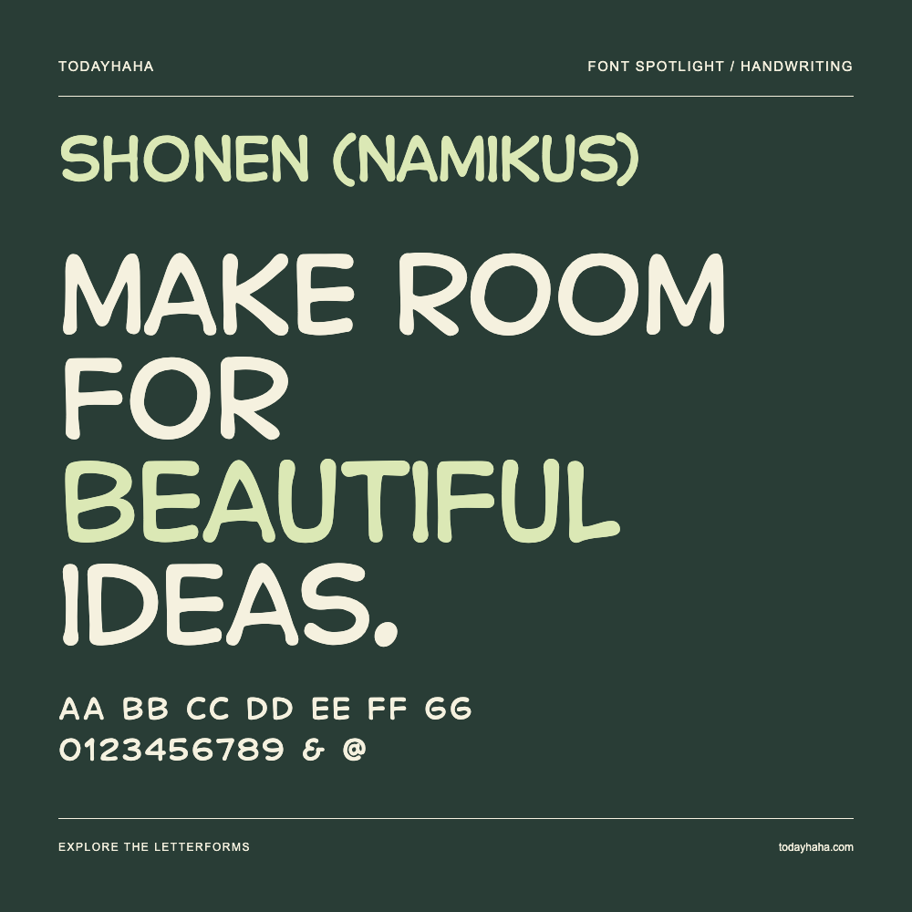 Shonen (Namikus) — Typography poster with sample text
