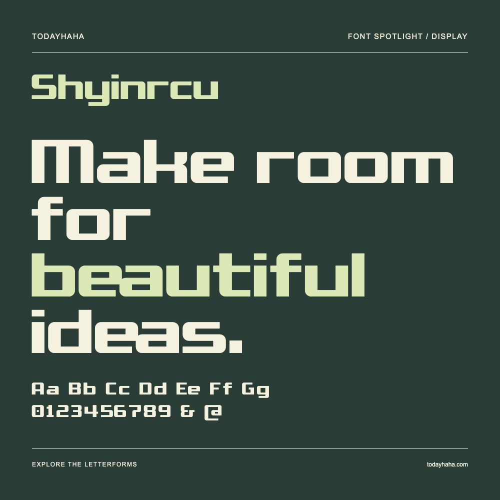 Shyinrcu — Affiche typographique avec exemple de texte